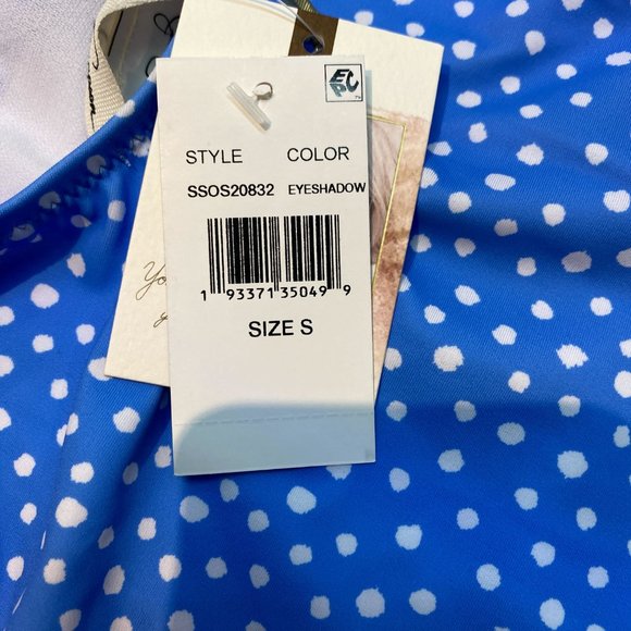 NWT Jessica Simpson Dot-Print V-neck One Piece swimsuit - Picture 3 of 3